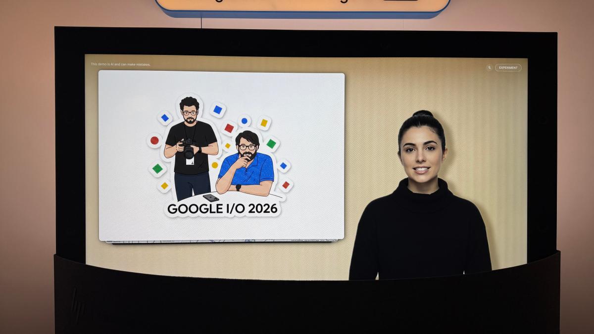Agente de vídeo de IA realista ao lado de imagem gerada por IA
