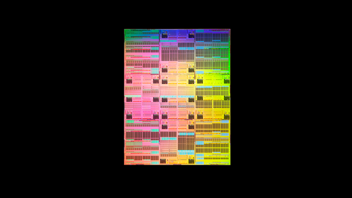 rainbow chip on black background