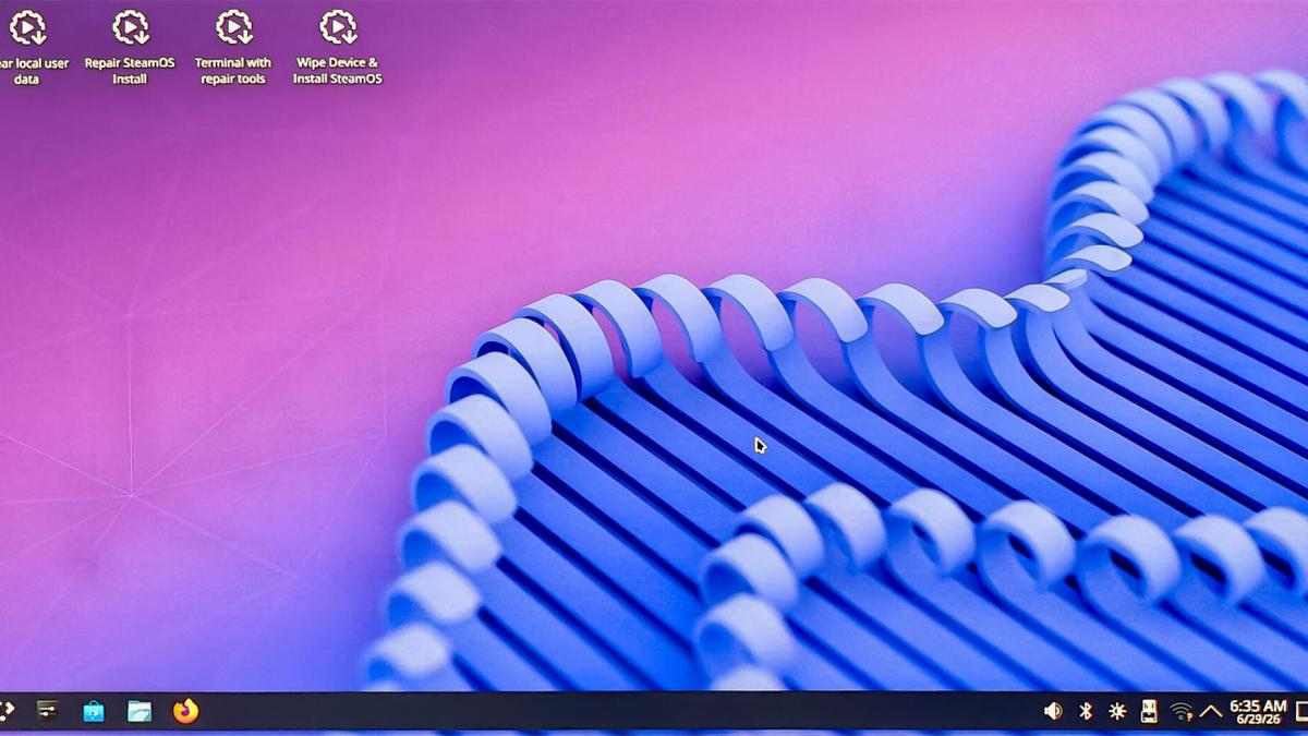 The SteamOS install desktop environment.
